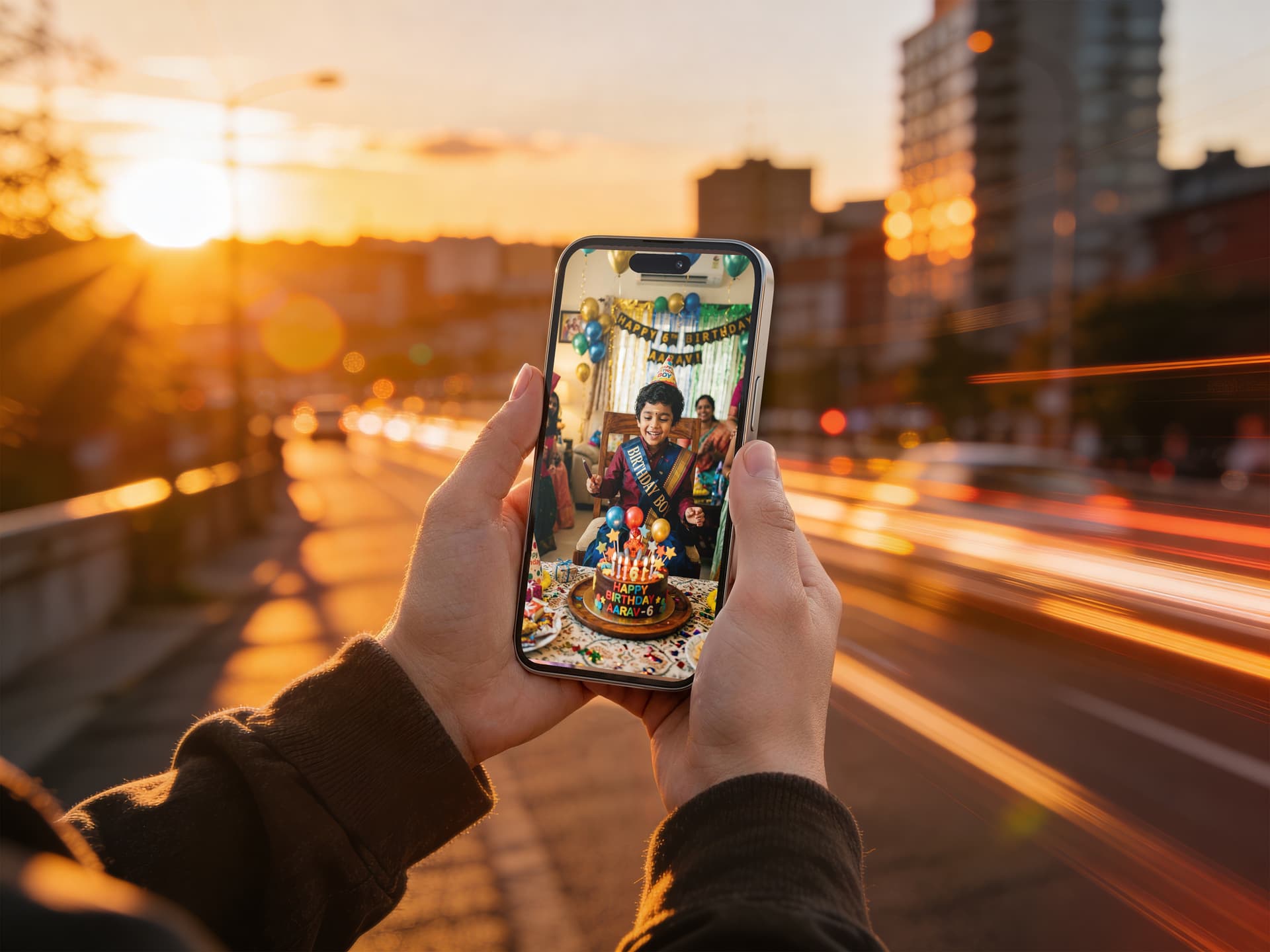 Birthday call blessing moment