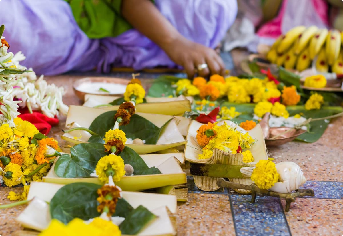 Premium prasadam offerings beautifully arranged