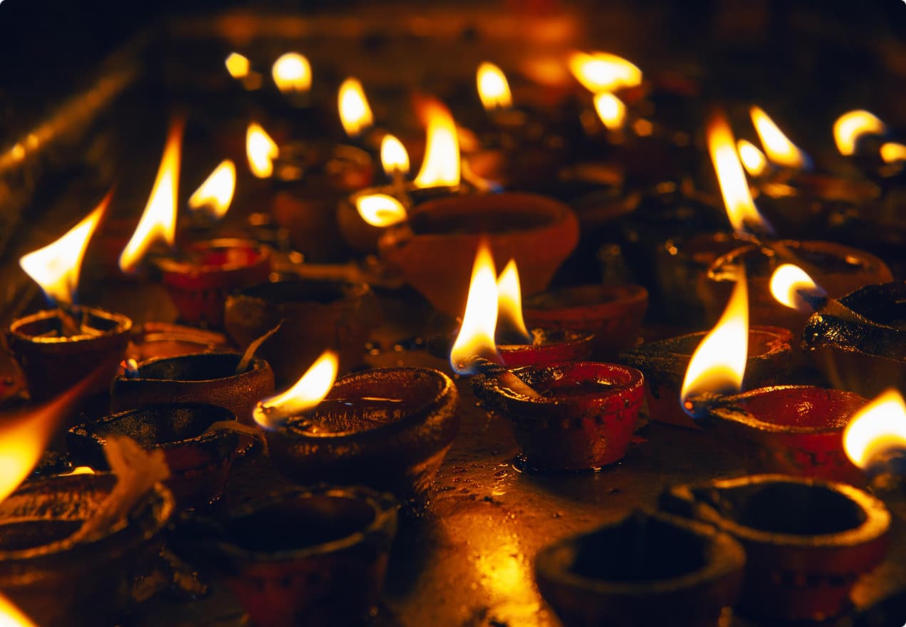 Sacred deepam lamps